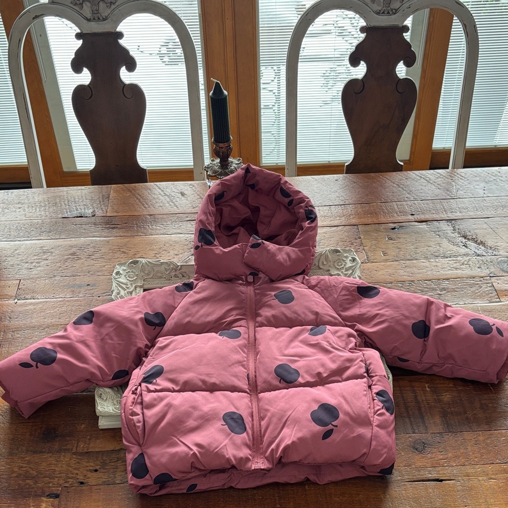 Zara Dusty Rose Puffer Jacket size 18 -24 Months.